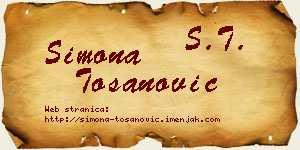 Simona Tošanović vizit kartica